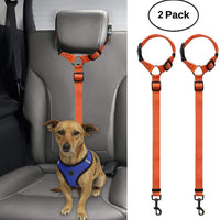 BWOGUE 2 paquetes de correas de seguridad para perros y gatos, para reposacabezas de coche, de nailon, ajustables, para perros, cinturones de seguridad, arnés - BESTMASCOTA.COM