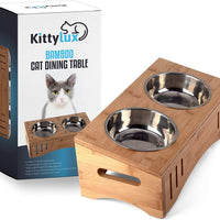 Kittylux Cat Food Bowls | Cat Bowls with Stand | Elevated Dog Bowls | Raised Cat Bowls | Cat Food and Water Bowls | Elevated Cat Feeder | Cat Dishes for Food and Water | Raised Dog Bowls - BESTMASCOTA.COM