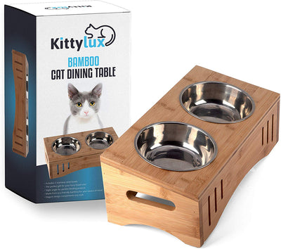 Kittylux Cat Food Bowls | Cat Bowls with Stand | Elevated Dog Bowls | Raised Cat Bowls | Cat Food and Water Bowls | Elevated Cat Feeder | Cat Dishes for Food and Water | Raised Dog Bowls - BESTMASCOTA.COM