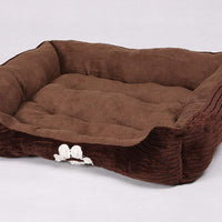 Long Rich Reversible Rectangle Pet Bed Dog Bed with Dog Paw Embroidery,Medium size, by Happycare Textiles - BESTMASCOTA.COM