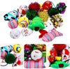 Gejoy - 16 juguetes de Navidad para gatos y perros, regalo con coloridas bolas arrugadas, forma de ratón, almohada y patrones de campana, almacenados en la bolsa - BESTMASCOTA.COM