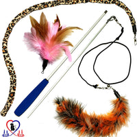 Juguete interactivo para gatos, varita para juegos y ejercicio con señuelo con plumas, de Pet Fit For Life - BESTMASCOTA.COM