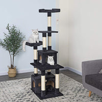 Go Pet Club F206 - Mueble para cama de mascotas, diseño de árbol de gatos, color negro - BESTMASCOTA.COM