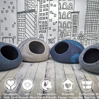Juguetes de pelota de lana - Seguro para gatos y perros pequeños - Mini pelotas de tenis para perros y gatos de lana afieltrada de 1.5 pulgadas - paquete de 6 - BESTMASCOTA.COM