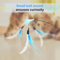 Pawaboo Juguete de plumas para gato, varita interactiva para gato, juguete de pluma voladora con varita extra larga y campana pequeña, juguete divertido para jugar para gatitos o gatos. - BESTMASCOTA.COM