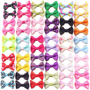 YAKA 60 lazos para el pelo (30 parisinos) para cachorros pequeños, con bandas de goma (o clips), accesorios para el pelo hechos a mano, arco, productos para el cuidado de mascotas (60 unidades, bonitos patrones) - BESTMASCOTA.COM