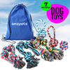 AMZpets Juego de juguetes para perros grandes y masticadores agresivos, 7 cuerdas de algodón casi indestructibles. Juego de juguetes dentales resistentes y duraderos para masticar razas grandes, dientes de cachorro, juego de guerra - BESTMASCOTA.COM