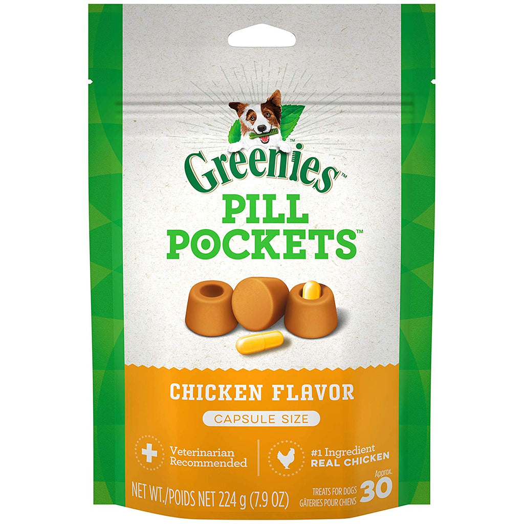 Golosinas para perros en cápsula Greenies "Pill Pockets", fórmula para alergia de pato asado y guisantes - BESTMASCOTA.COM