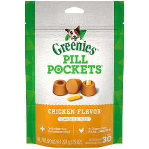 Golosinas para perros en cápsula Greenies "Pill Pockets", fórmula para alergia de pato asado y guisantes - BESTMASCOTA.COM