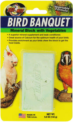 Zoo Med Mineral Bloque con verduras banquete de aves, 5-Ounce - BESTMASCOTA.COM