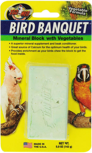 Zoo Med Mineral Bloque con verduras banquete de aves, 5-Ounce - BESTMASCOTA.COM