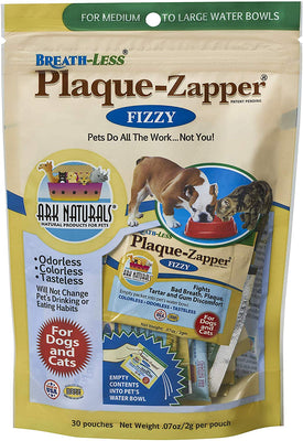 ARK NATURALS Plaque Zapper, Tasteless Water Fizzy for Cats and Dogs, Reduces Bad Breath, Plaque and Tartar, 30 Count - BESTMASCOTA.COM