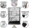 Petsmatig jaula de alambre para gatos: espaciosa caja de metal plegable para mascotas con 3 aperturas, 3 plataformas, 3 escaleras, 1 hamaca, 1 bandeja inferior, 4 ruedas y guantes de aseo gratis - BESTMASCOTA.COM