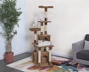 Go Pet Club F206 - Mueble para cama de mascotas, diseño de árbol de gatos, color negro - BESTMASCOTA.COM