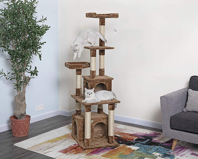 Go Pet Club F206 - Mueble para cama de mascotas, diseño de árbol de gatos, color negro - BESTMASCOTA.COM