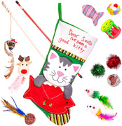 Cat Christmas Stocking Filled with Christmas Cat Toys Gift Set Filled With Quality Interactive Cat Toys Perfect Holiday Gift Set for All Cats Stocking Stuffers Included - BESTMASCOTA.COM