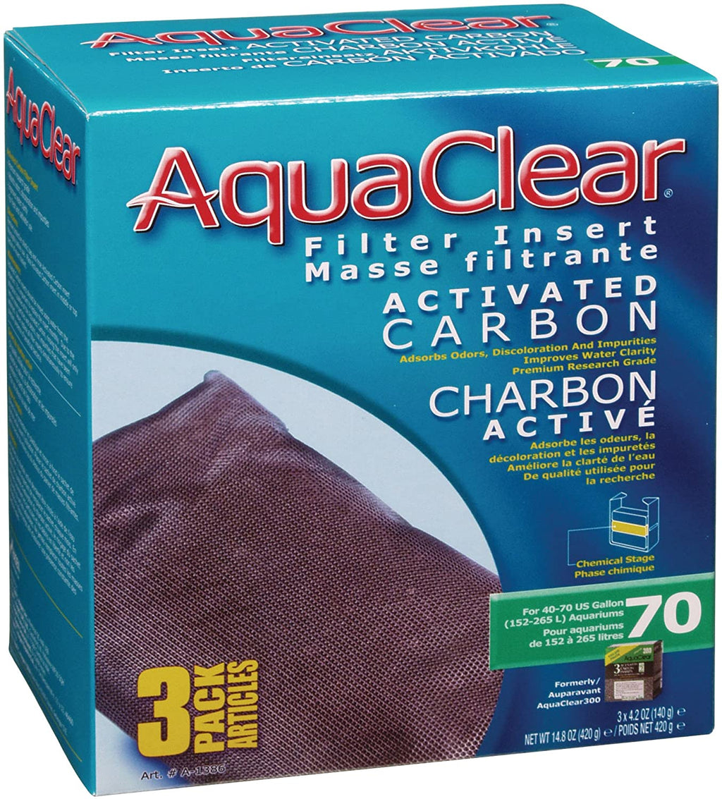 AquaClear Inserto de carbón activado, 70 galones acuarios, paquete de 3 - BESTMASCOTA.COM