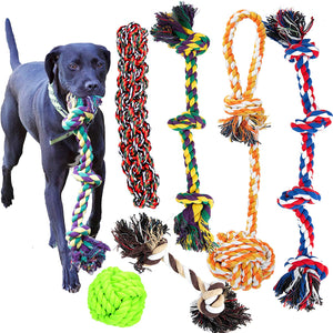 Youngever 6 juguetes de cuerda para perro, juguetes para masticar para perros medianos, grandes y XL - BESTMASCOTA.COM