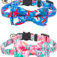 Gyapet Collar para gatos y mascotas Romper con timbre Bowtie Floral lazo desmontable ajustable de seguridad cachorro - BESTMASCOTA.COM