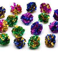 Juguete de bolas de Mylar juguete de gato brillante arrugado bola gatito agrietado ligero Play varios colores - BESTMASCOTA.COM