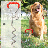 DCSUIT Dog Tie Out Cable Stake - 30 FT Rope Escape Proof Reflective Leash Heavy Duty Antirust Safety Swivel Clasp Easy Control for SML Dogs Play/Training in The Yard/Camping/Garden,Traveling Outdoor - BESTMASCOTA.COM