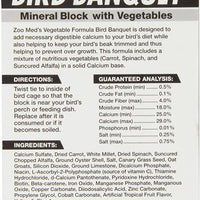 Zoo Med Mineral Bloque con verduras banquete de aves, 5-Ounce - BESTMASCOTA.COM