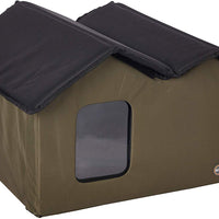 K&H Pet Products Outdoor Kitty House Extra-Wide Olive - Outdoor Cat Shelter (Heated or Unheated) - BESTMASCOTA.COM