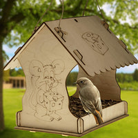 Bird Feeder Made from Wood with Seed Tray, Outdoor Birdfeeders for Wild Birds Made from Wood - BESTMASCOTA.COM