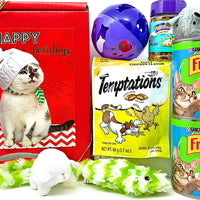Fiestas de Navidad caja de regalo cesta para un favorito Feline de gato bebé – -Enviar estas Treats y juguetes a un Furry Cat/Gato/Kitty amigo. - BESTMASCOTA.COM