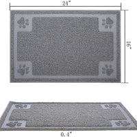 Gefryco - Alfombrilla de alimentación para mascotas para cuenco de alimentos y agua, trampa la arena de la caja y las patas, 24 x 16 pulgadas, flexible, impermeable y antideslizante, alfombrilla para perros y gatos - BESTMASCOTA.COM
