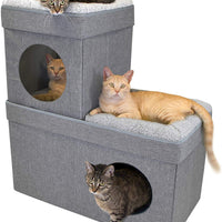 Kitty City - Cama grande para gatos, cubo apilable, casa de gatos para interiores y exteriores - BESTMASCOTA.COM