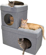 Kitty City - Cama grande para gatos, cubo apilable, casa de gatos para interiores y exteriores - BESTMASCOTA.COM