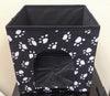 love2pet Foldable Portable Cat Paw Palace, carbón/blanco (Charcoal with White Paw Prints) - BESTMASCOTA.COM