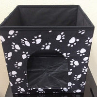 love2pet Foldable Portable Cat Paw Palace, carbón/blanco (Charcoal with White Paw Prints) - BESTMASCOTA.COM