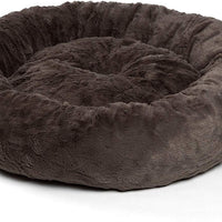 Best Friends by Sheri Lux Fur Donut Cuddler (varios tamaños) - Cama redonda para gatos y perros, alivio ortopédico, autocalentamiento y acogedor para un sueño mejorado, Prime, lavable a máquina, parte inferior resistente al agua, LUX - BESTMASCOTA.COM