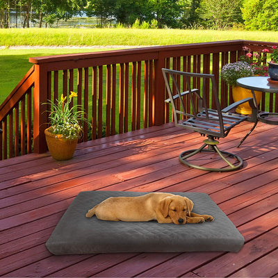 Cama de espuma viscoelástica impermeable para mascotas, para interior y exterior, con parte inferior antideslizante y funda lavable extraíble - BESTMASCOTA.COM