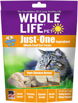 Whole Life Pet sólo un solo ingrediente congelado seco dulces para gatos pura pechuga de pollo, 4 oz - BESTMASCOTA.COM