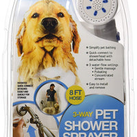 Rociador ducha para mascotas,3 modos con manguera de 8 pies y rápido de conectar al cabezal de ducha, por Rinse Ace - BESTMASCOTA.COM