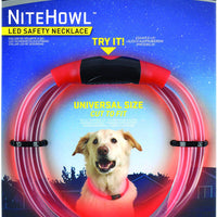 NiteHowl LED Safety Necklace, Universal, Reusable Visibility Necklace for Pets - BESTMASCOTA.COM