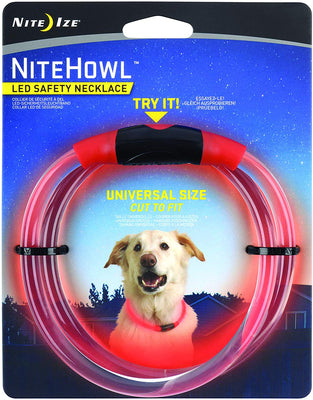 NiteHowl LED Safety Necklace, Universal, Reusable Visibility Necklace for Pets - BESTMASCOTA.COM
