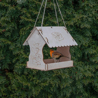 Bird Feeder Made from Wood with Seed Tray, Outdoor Birdfeeders for Wild Birds Made from Wood - BESTMASCOTA.COM