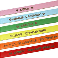 Collar para perros para personalizar - De piel suave grabado, tamaños extra pequeño, pequeño, mediano o grande, collar de identificación sin etiquetas o nombres bordados - BESTMASCOTA.COM