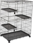 Caja grande de 3 pisos para gatos, diseño de jaula de gato, color negro - BESTMASCOTA.COM