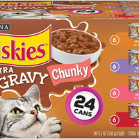 Purina Friskies Gravy Wet Cat Food Variedad Pack Extra Gravy Grueso - (24) latas de 5.5 onzas - BESTMASCOTA.COM