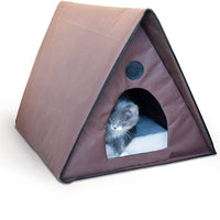 K&H Pet Products Multi-Kitty marco en A para exteriores, color chocolate, 35 x 20.5 x 20 pulgadas - BESTMASCOTA.COM