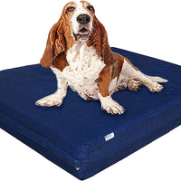 Dogbed4less Premium Memory Foam Dog Bed, Pressure-Relief Orthopedic | Waterproof Case, Washable Durable Denim Cover and Bonus 2nd External Cover, 7 Sizes, Blue - BESTMASCOTA.COM