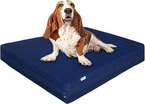 Dogbed4less Premium Memory Foam Dog Bed, Pressure-Relief Orthopedic | Waterproof Case, Washable Durable Denim Cover and Bonus 2nd External Cover, 7 Sizes, Blue - BESTMASCOTA.COM