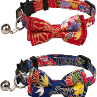 Gyapet Collar para gatos y mascotas Romper con timbre Bowtie Floral lazo desmontable ajustable de seguridad cachorro - BESTMASCOTA.COM