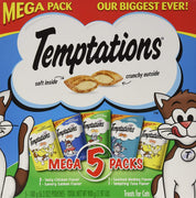 Temptations Whiskas Mega Pack - Set de 5 dulces para gatos, varios sabores, 6,3 oz, 5 unidades, Paquete de 10 - BESTMASCOTA.COM