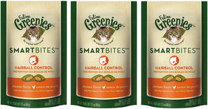 Greenies obsequios de smartbites Hairball Control gato Treats – Sabor Pollo – 2.1 Onzas (Paquete de 3) - BESTMASCOTA.COM